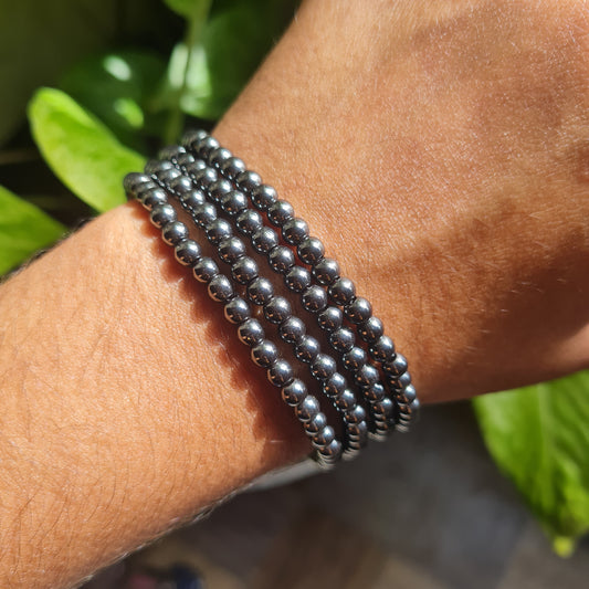 3-4mm Hematite Gemstone Bracelet