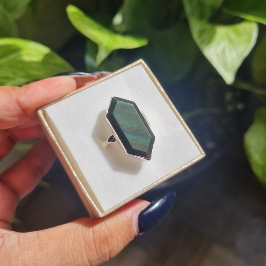 Rainbow Obsidian Ring - Size 8