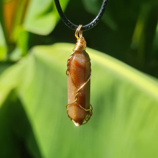 Wire Wrapped Ocean Jasper Bullet Necklace