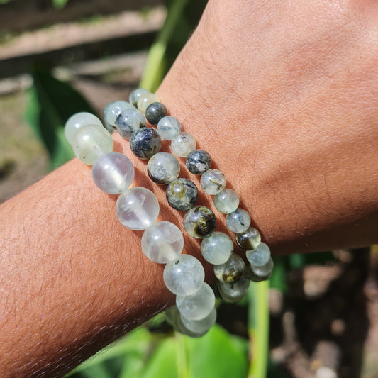 Prehnite with Epidote Gemstone Bracelet