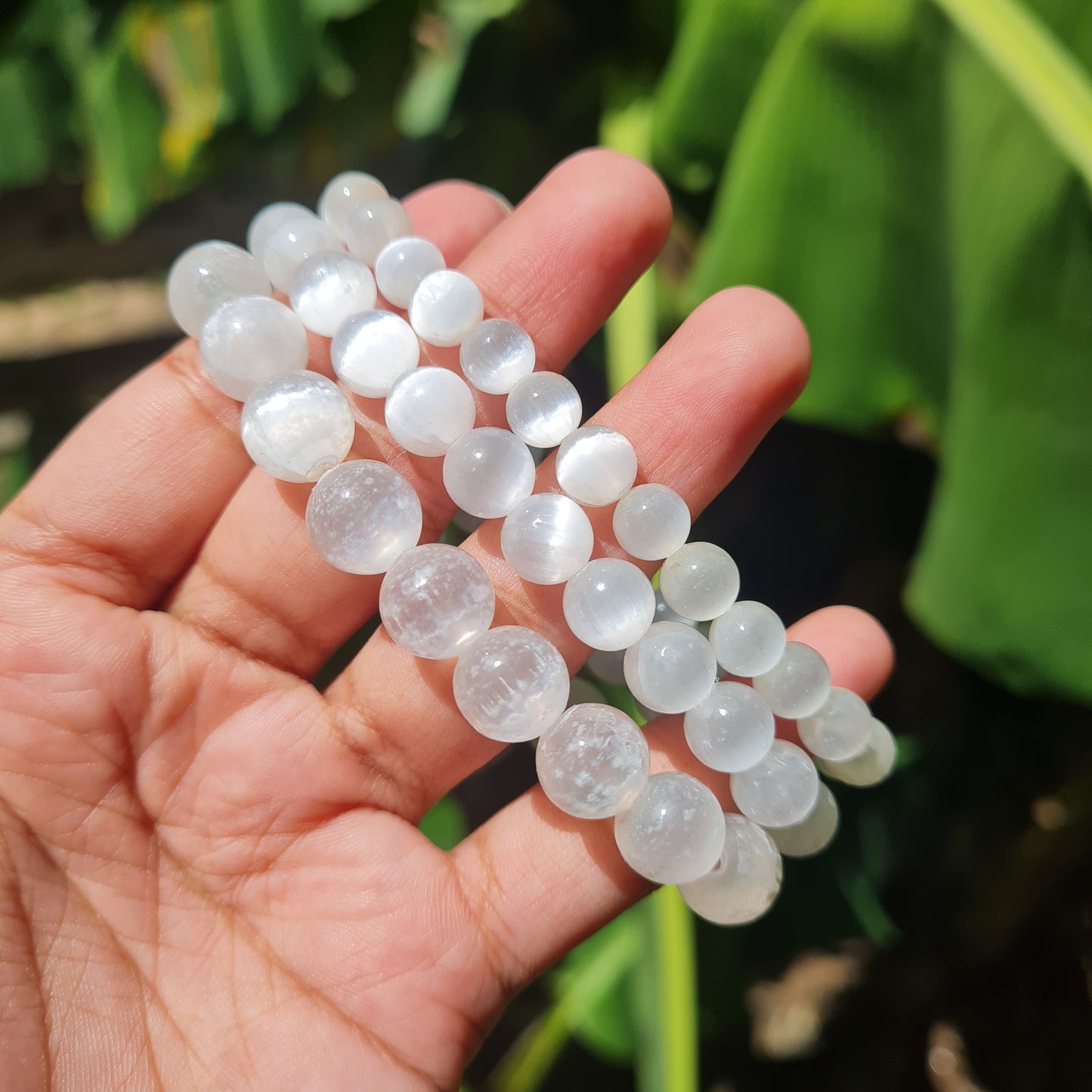 Satin Spar Selenite Gemstone Bracelet