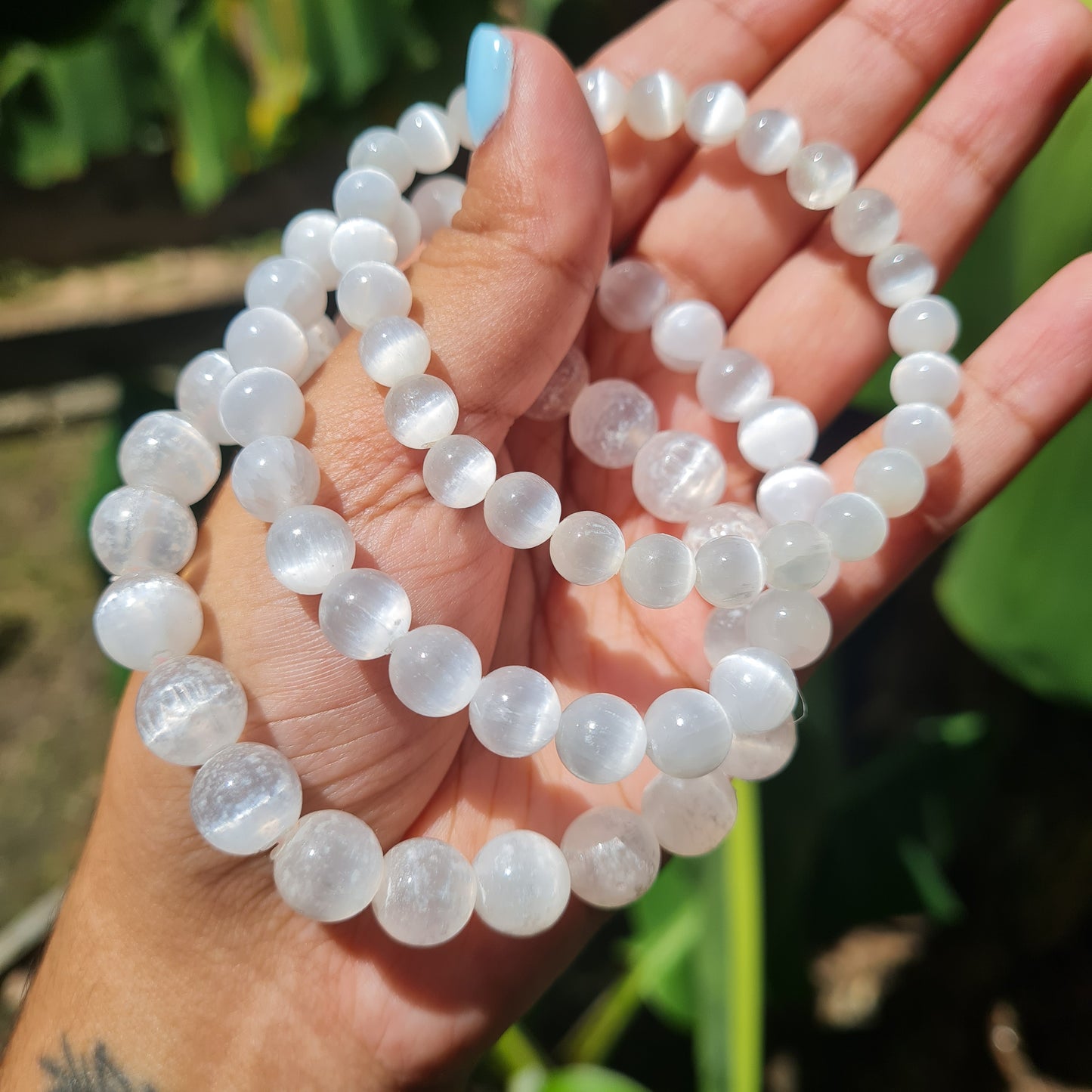 Satin Spar Selenite Gemstone Bracelet