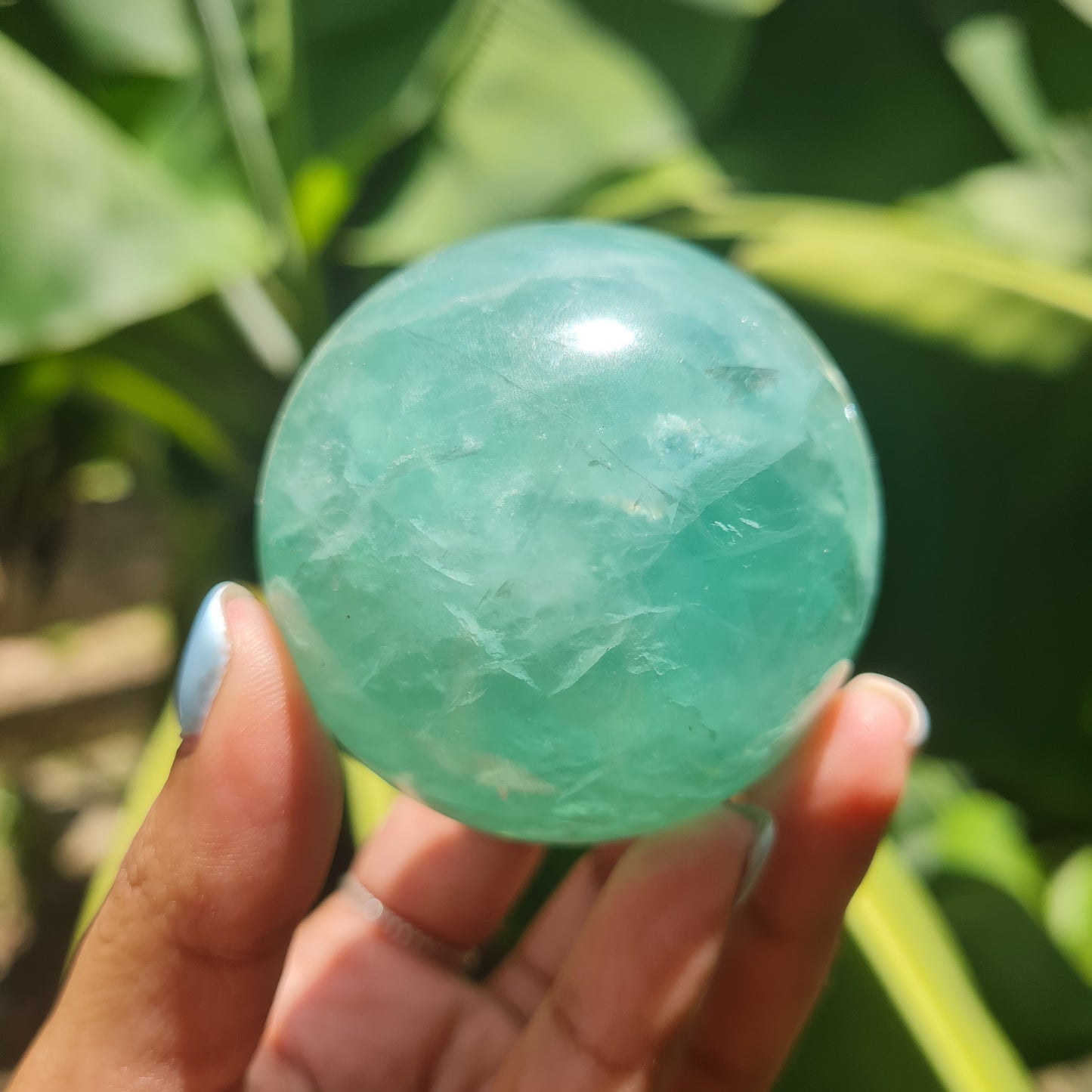 Green Fluorite Gemstone Sphere