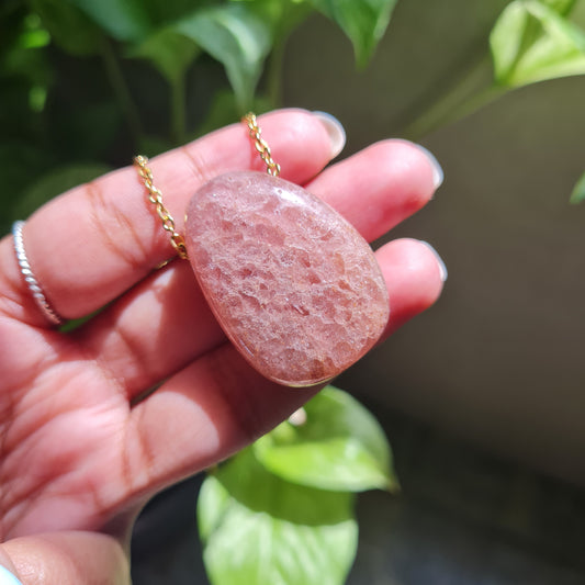 Strawberry Quartz Nugget Necklace