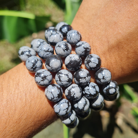 Snowflake Obsidian Gemstone Bracelet