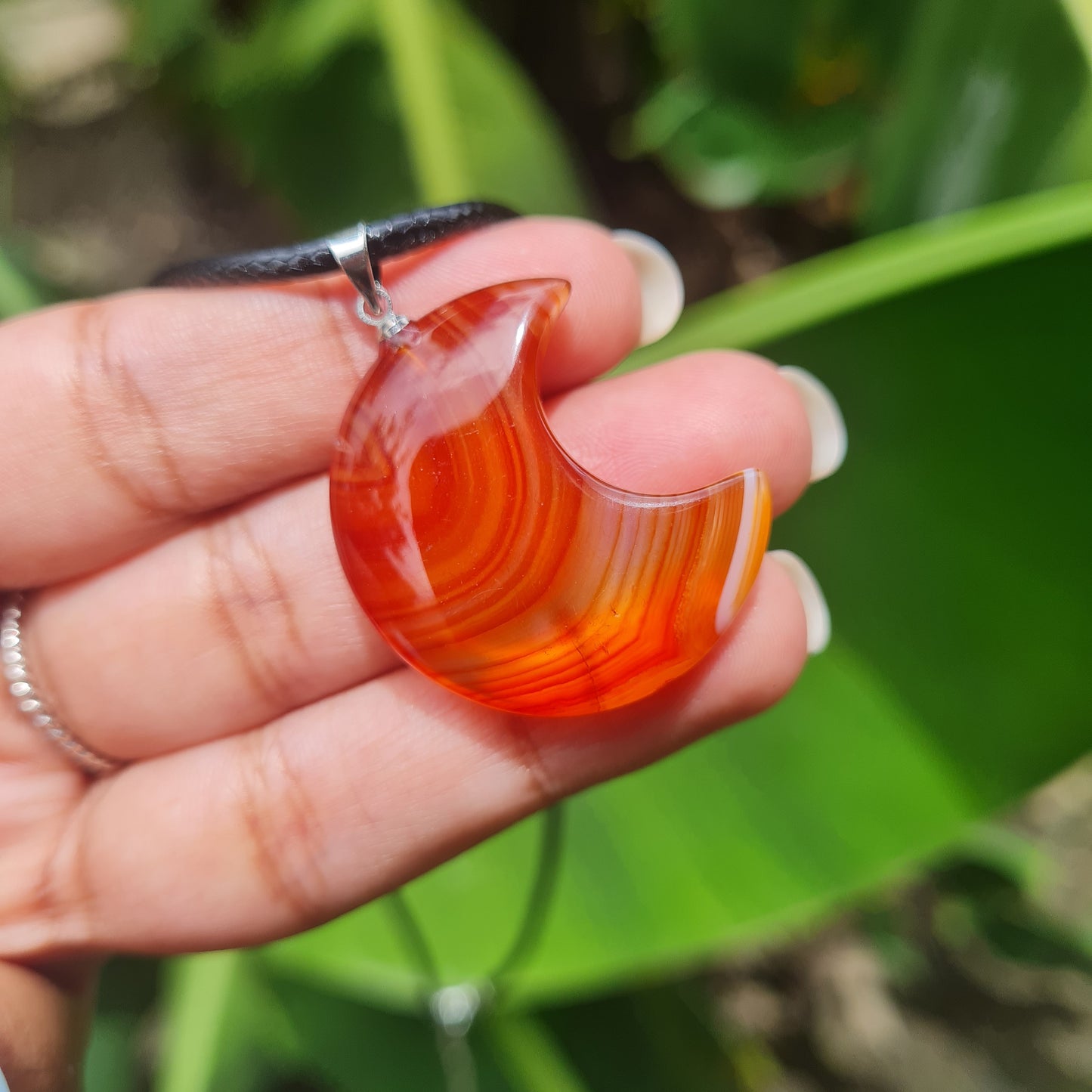 Carnelian Moon Necklace