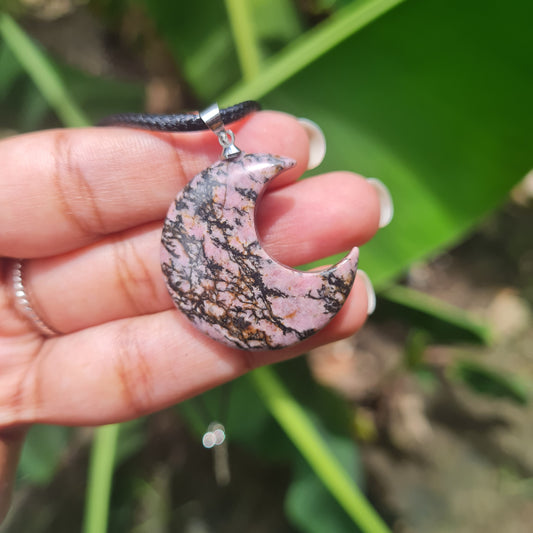 Rhodonite Moon Necklace