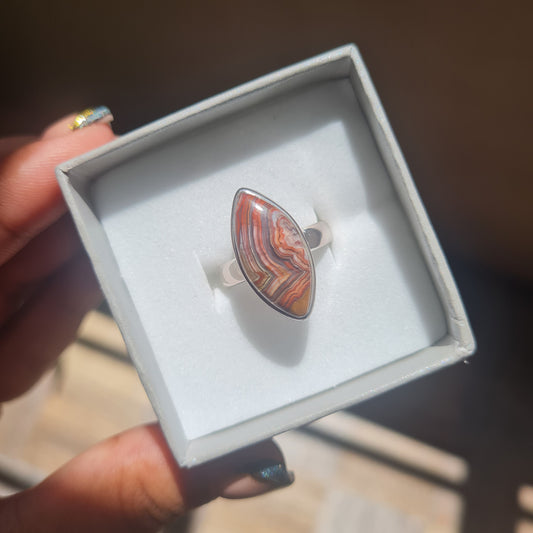 Laguna Lace Agate Ring - Size 6