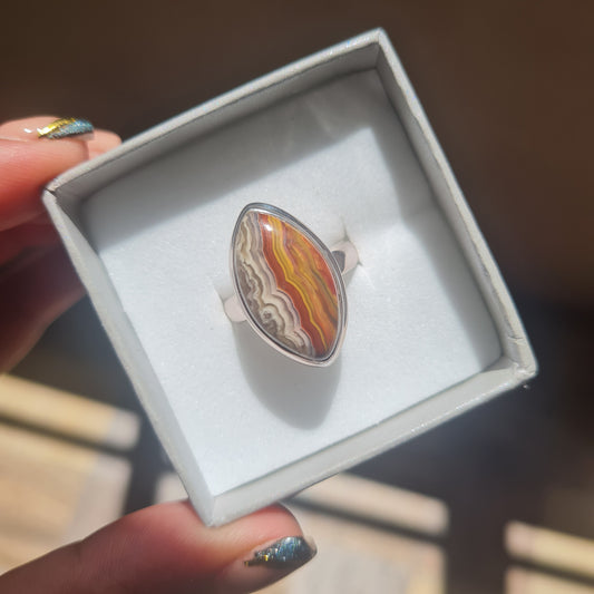 Laguna Lace Agate Ring - Size 7