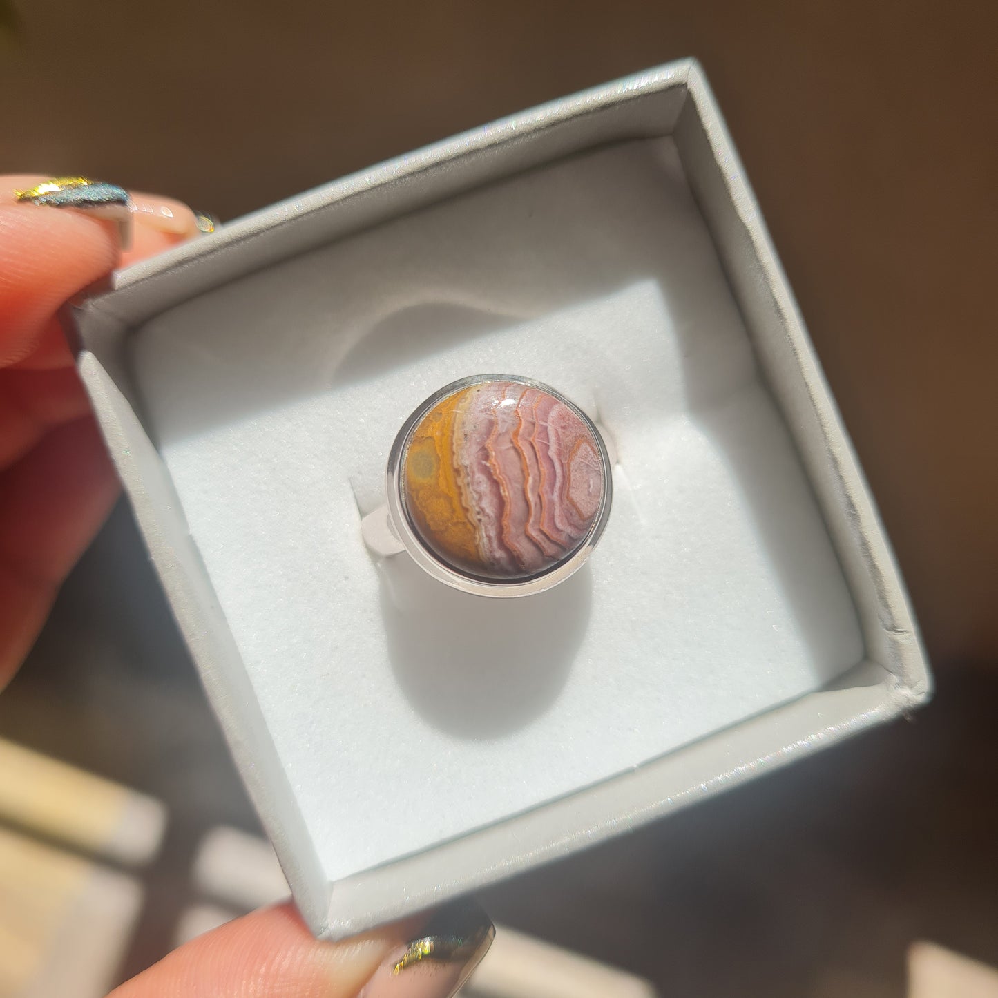 Laguna Lace Agate Ring - Size 8