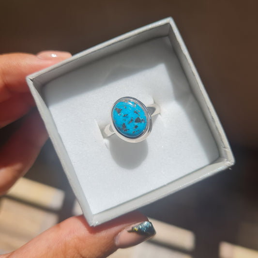 Persian Turquoise Gemstone Ring - Size 7