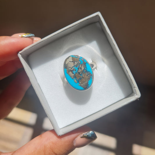 Persian Turquoise Gemstone Ring - Size 7