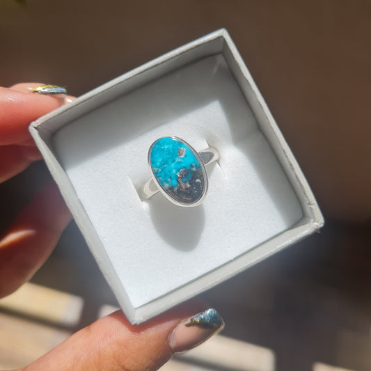 Persian Turquoise Gemstone Ring - Size 8