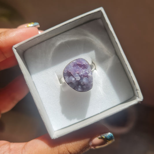 Grape Agate Cluster Ring - Size 6