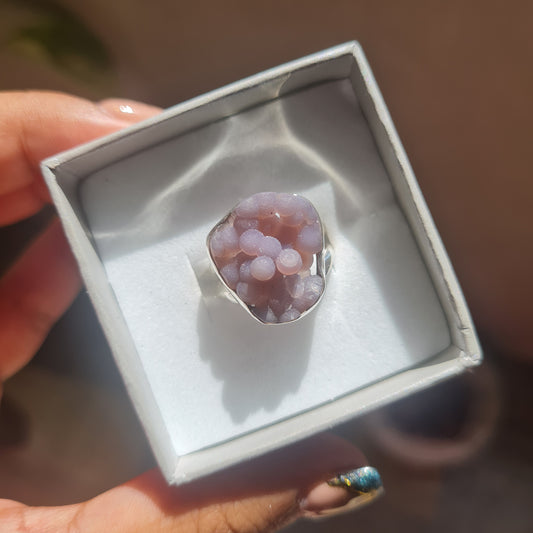 Grape Agate Cluster Ring - Size 5.5