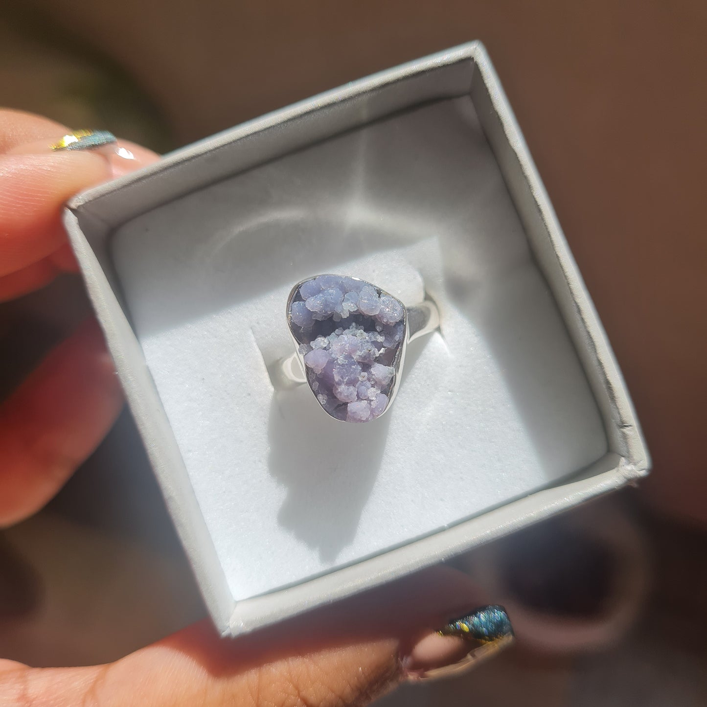 Grape Agate Cluster Ring - Size 6.5