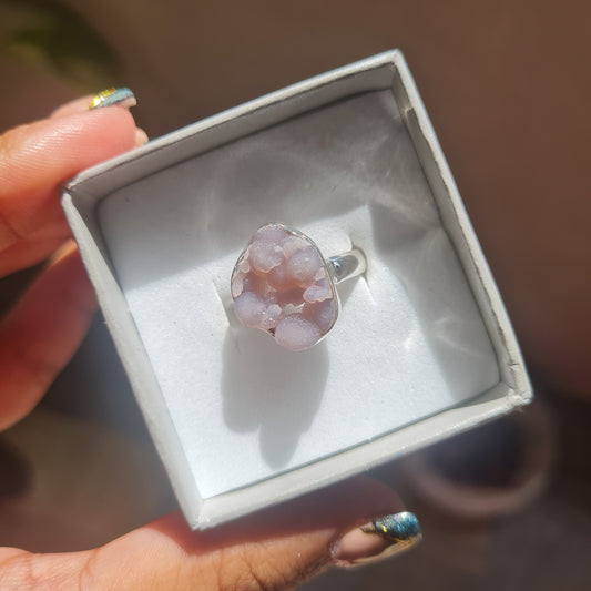 Grape Agate Cluster Ring - Size 6.5