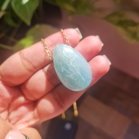 Aquamarine Nugget Necklace