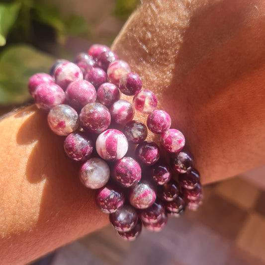 Pink Tourmaline Gemstone Bracelet