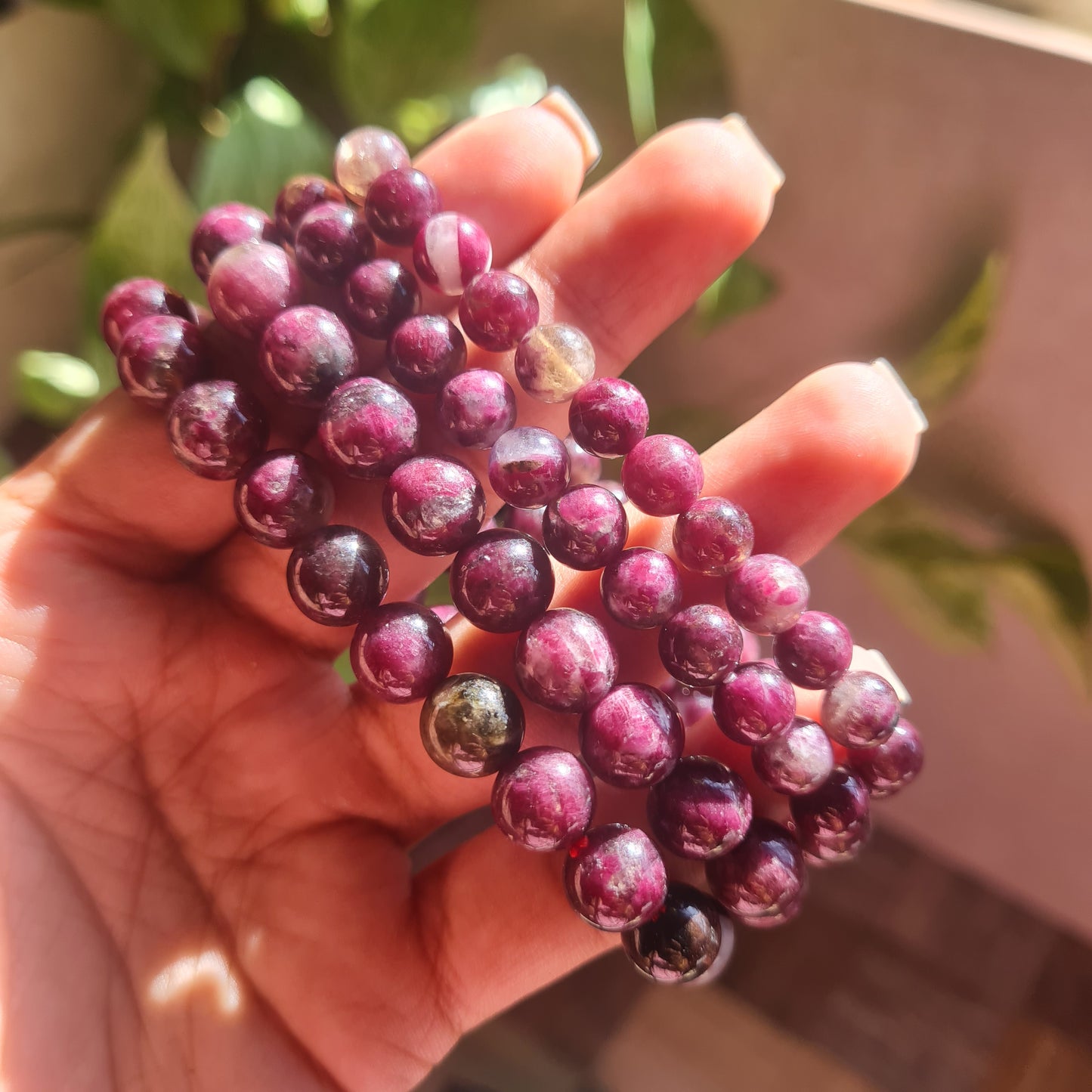 Pink Tourmaline Gemstone Bracelet