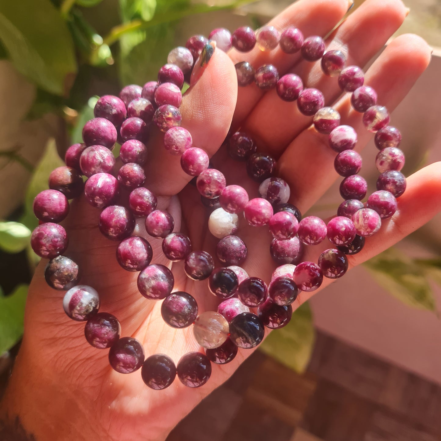 Pink Tourmaline Gemstone Bracelet