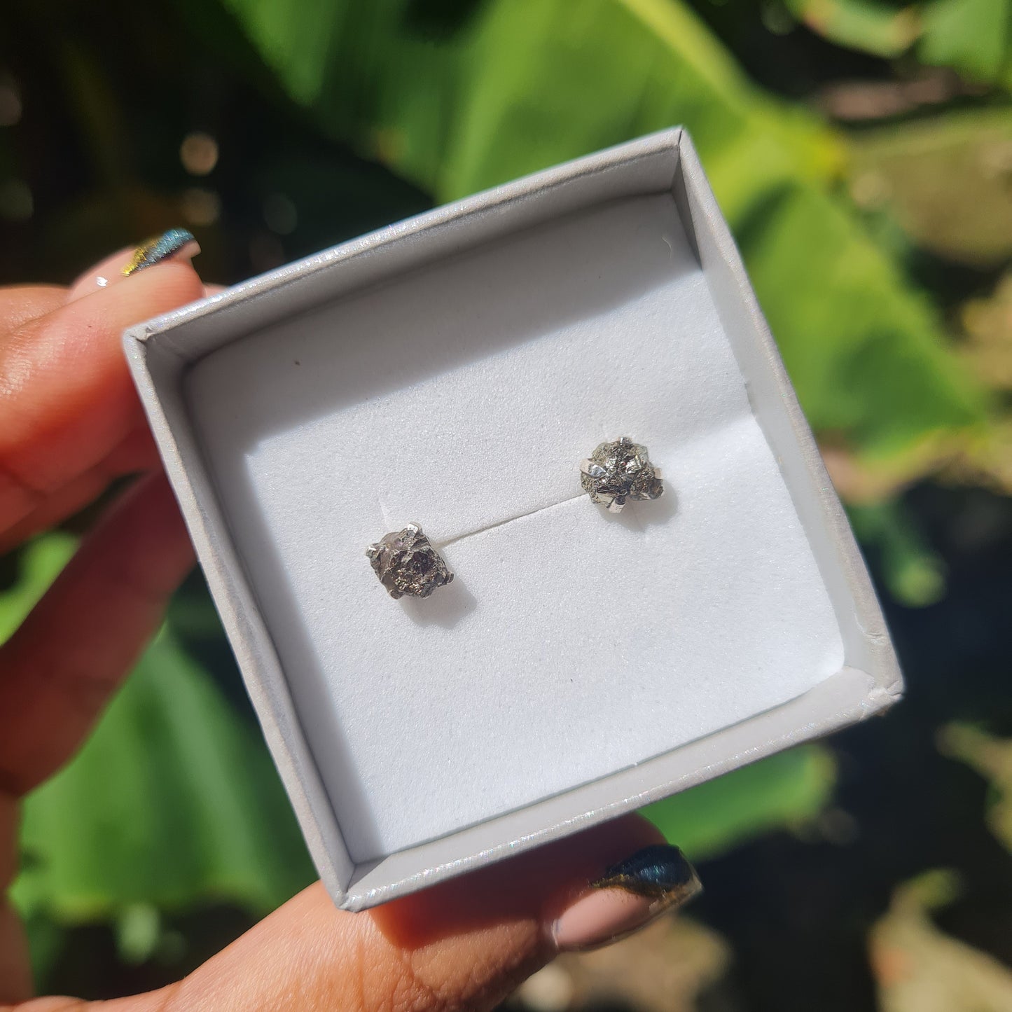 Raw Pyrite Stud Earrings