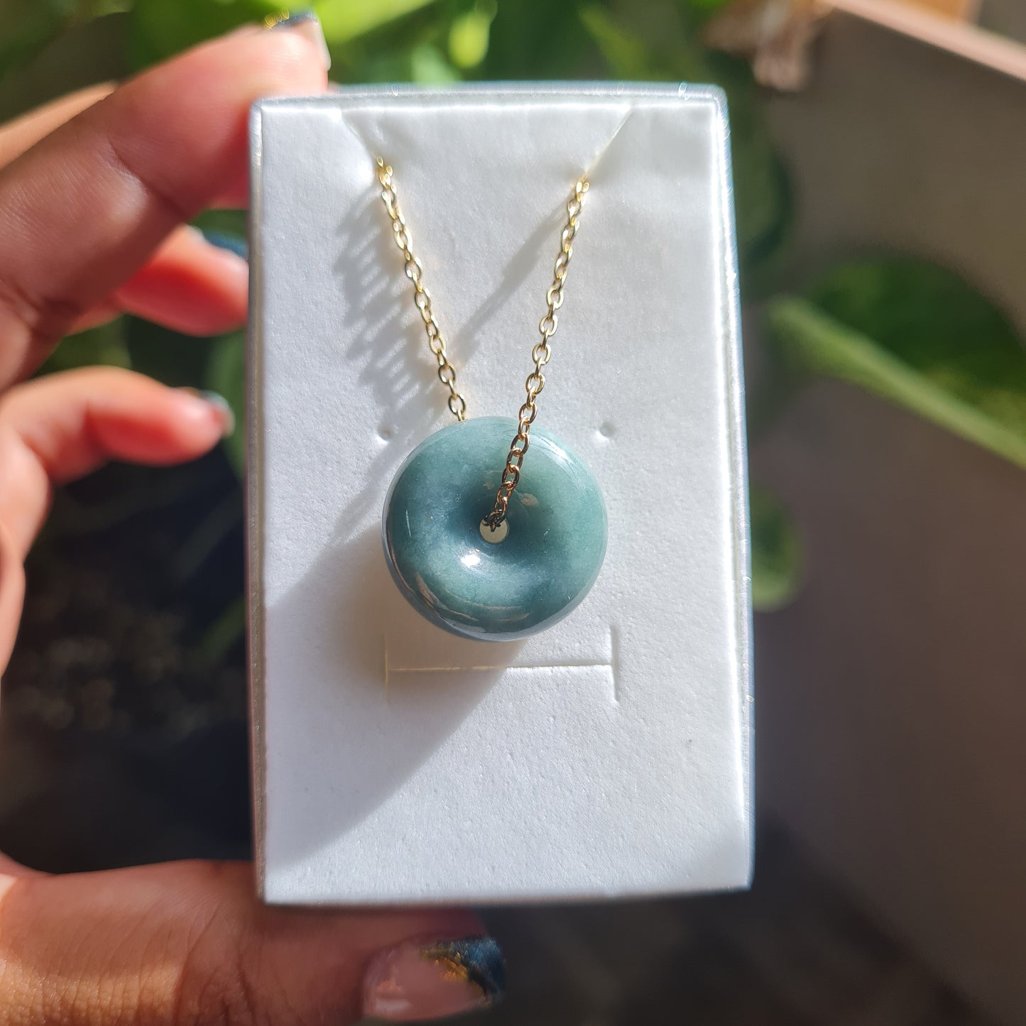 High Quality Nephrite-Jade Donut Necklace