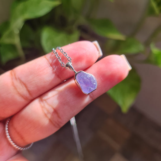 Raw Dainty Tanzanite Pendant