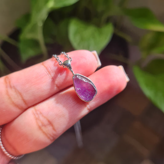 Raw Dainty Amethyst Pendant