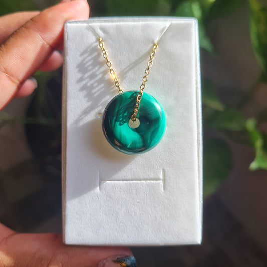 High Quality Malachite Donut Necklace