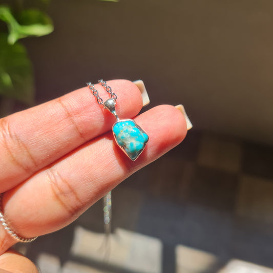 Raw Dainty Turquoise Pendant