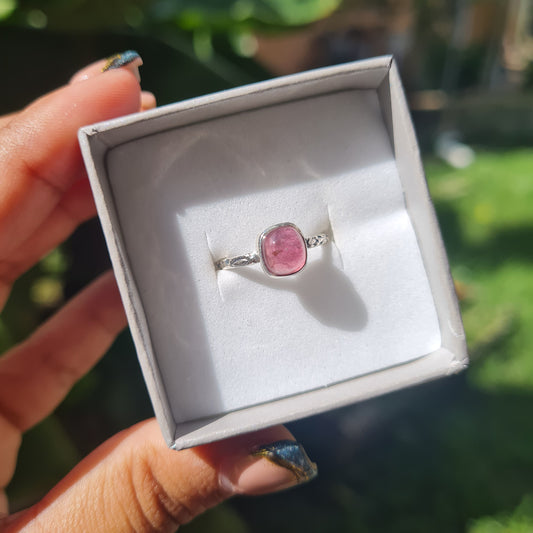 Pink Tourmaline Ring - Size 6