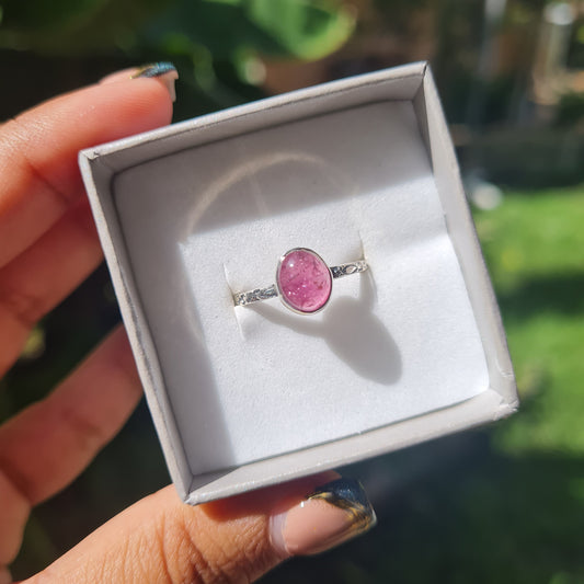 Pink Tourmaline Ring - Size 8