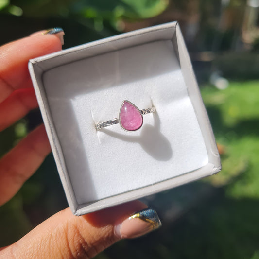 Pink Tourmaline Ring - Size 9