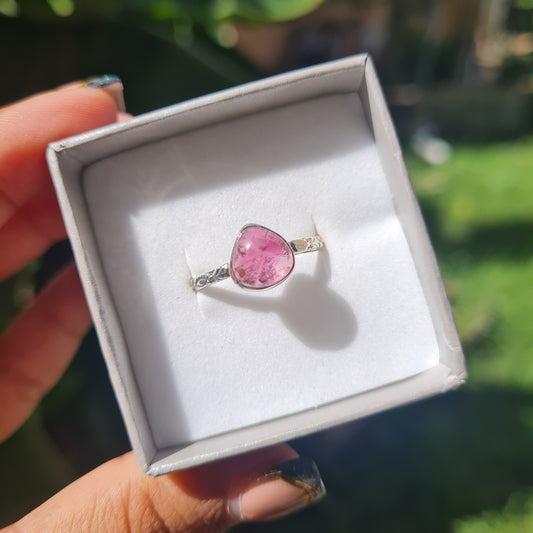 Pink Tourmaline Ring - Size 10