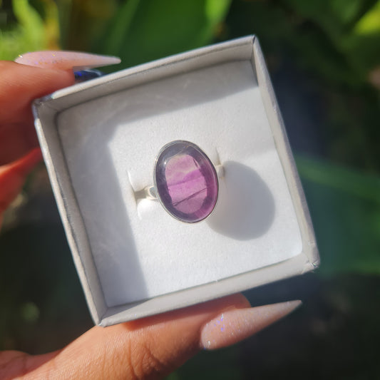 Rainbow Fluorite Ring - Size 5