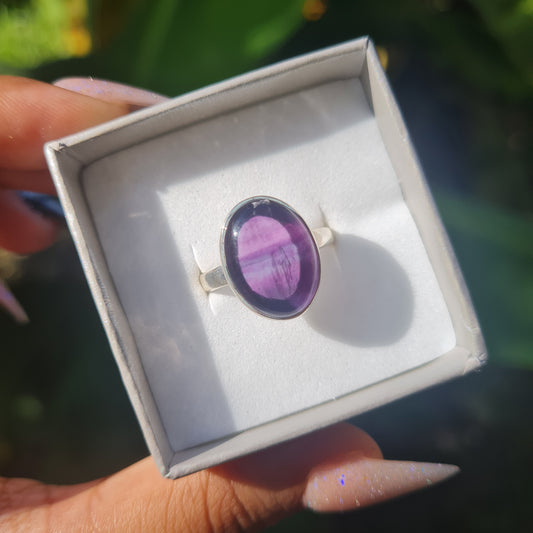 Rainbow Fluorite Ring - Size 9