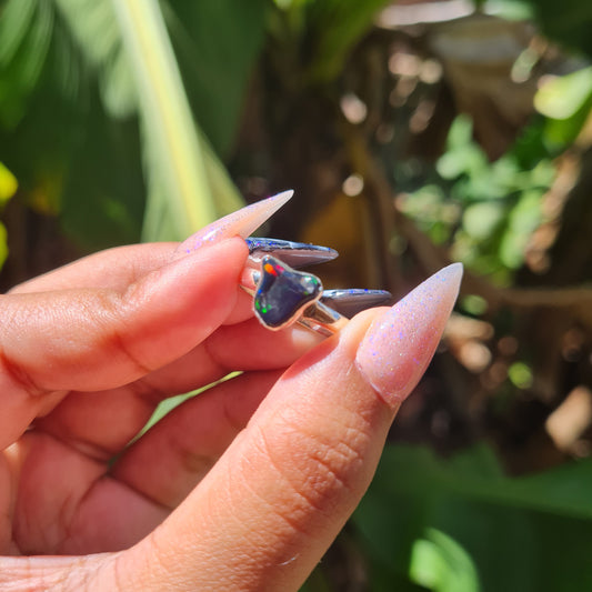 Black Ethiopian Opal Ring - Size 9