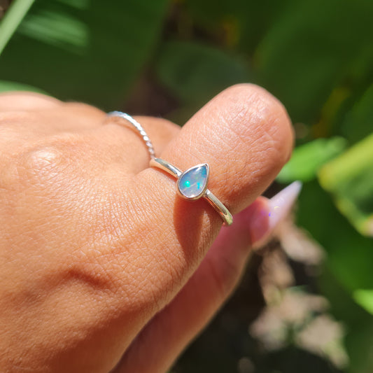 Dainty Ethiopian Opal Ring - Size 10