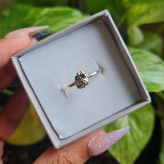 Dainty Pyrite Ring - Size 10