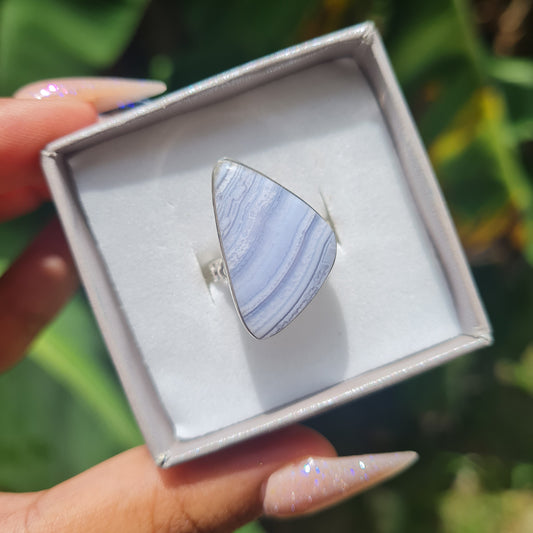 Blue Lace Agate Ring - Size 5