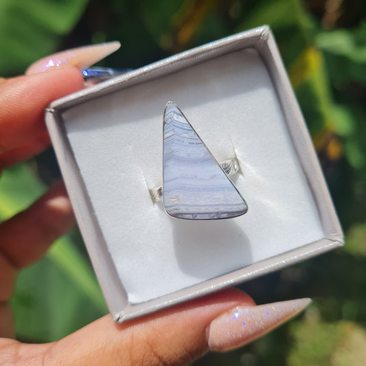 Blue Lace Agate Ring - Size 6