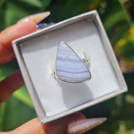 Blue Lace Agate Ring - Size 10