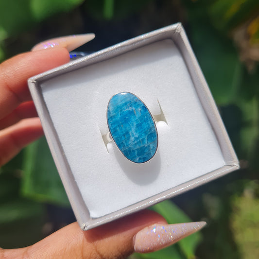 Blue Apatite Ring - Size 6