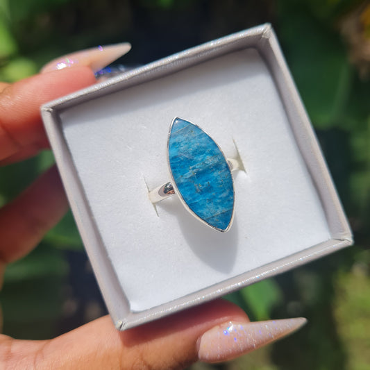 Blue Apatite Ring - Size 9