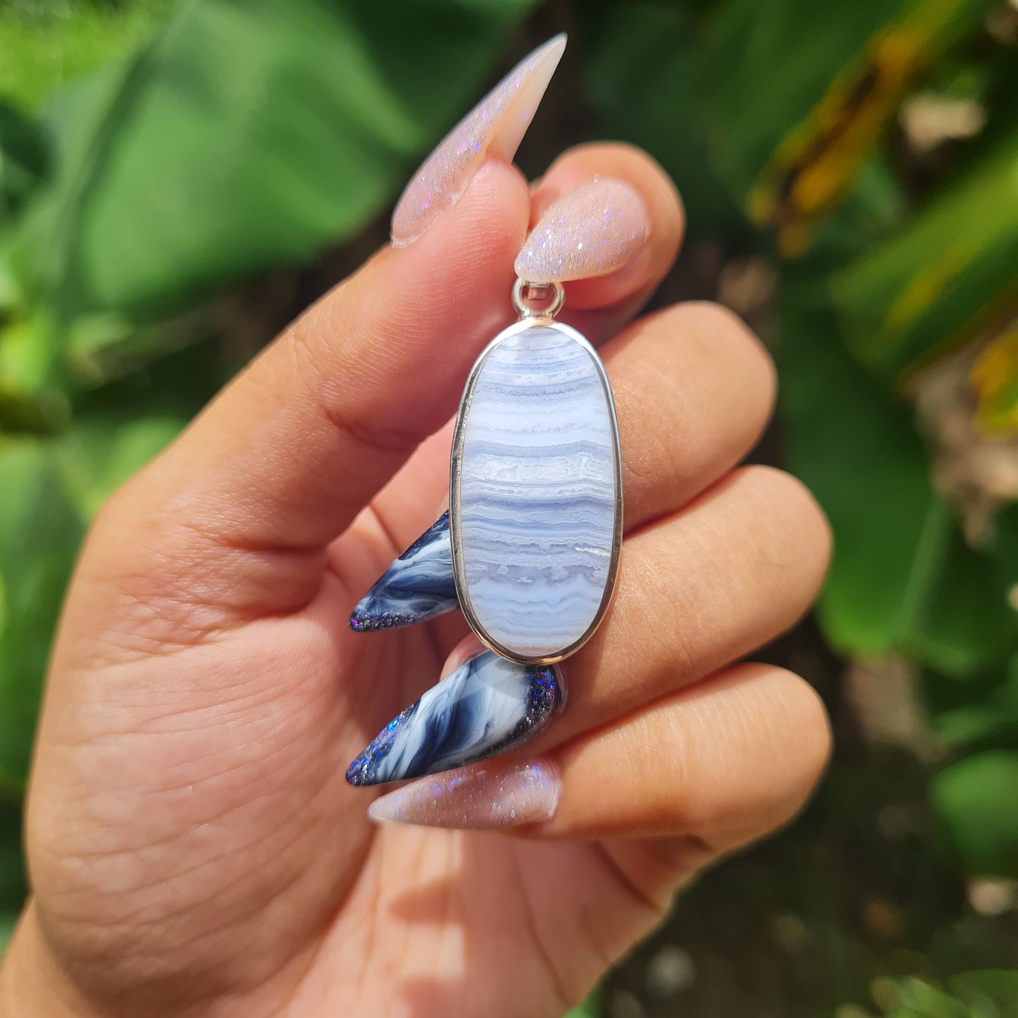 Blue Lace Agate Pendant