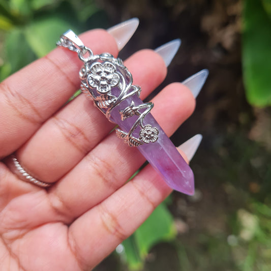 Floral Amethyst Gemstone Necklace