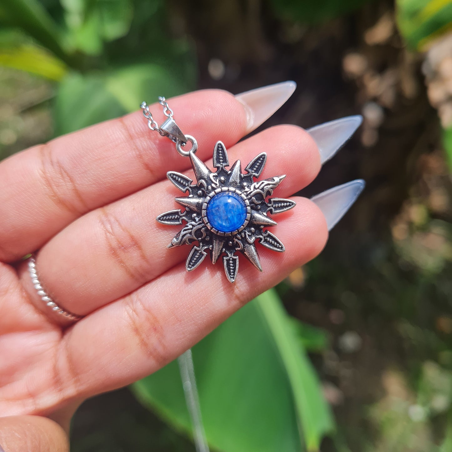 Blue Kyanite Sun Necklace