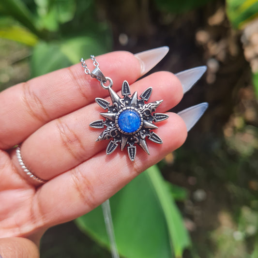 Blue Kyanite Sun Necklace