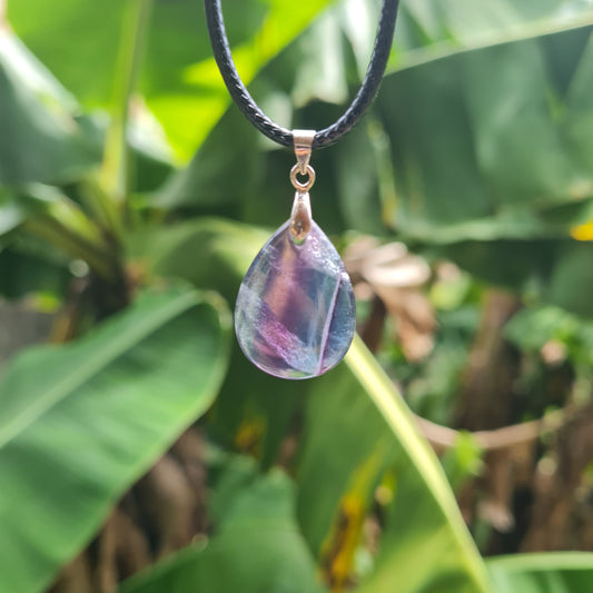 Rainbow Fluorite Drop Necklace